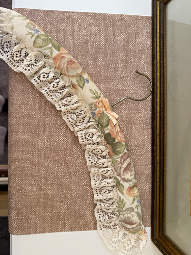 Floral padded clothes hanger - padded,