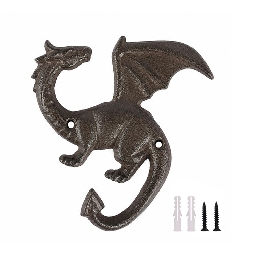 Vintage iron dragon - wall, hook