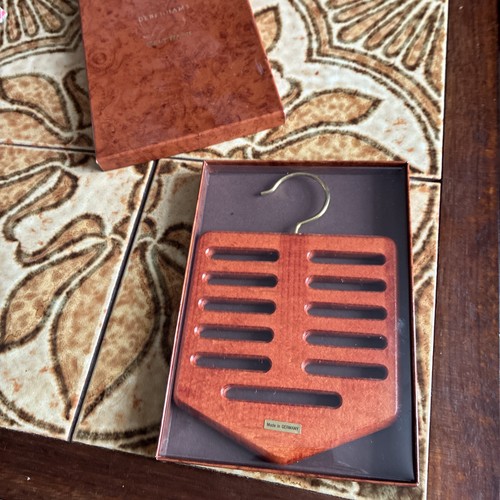 Vintage wooden belt tie - belt, rack