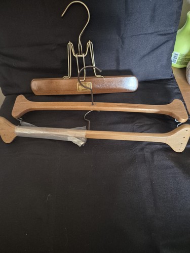 Vintage wooden clothes hangers - vintage,
