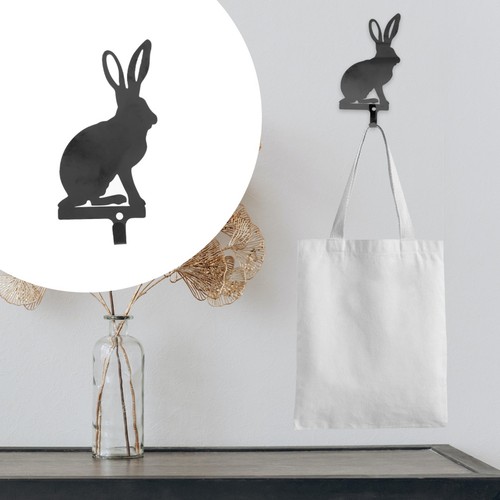 Vintage black iron bunny wall - iron,