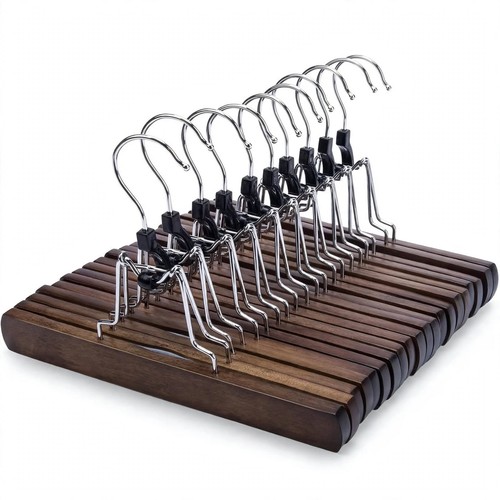Clip hangers for trousers wood - clip,