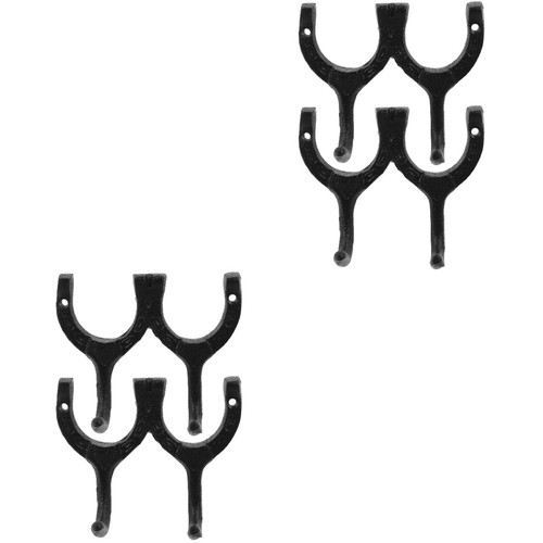Vintage black iron wall hooks - wall,