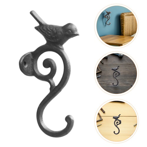 Dark brown cast iron wall - cast, hook