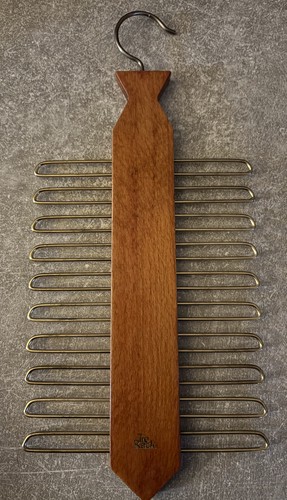Vintage wood tie rack - vintage,