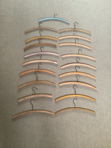 Vintage retro wooden hangers - wooden,