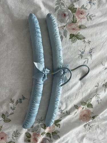 Pair blue satin - satin, vintage