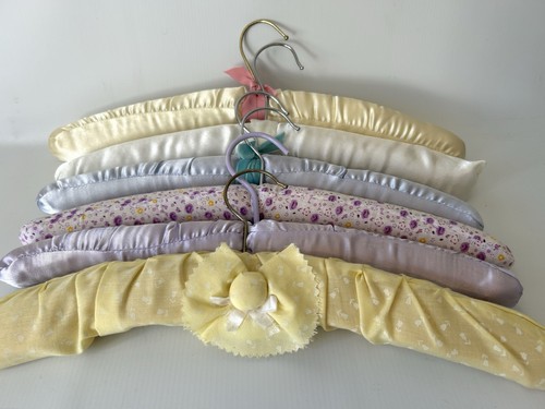 Vintage padded clothes hangers - padded,