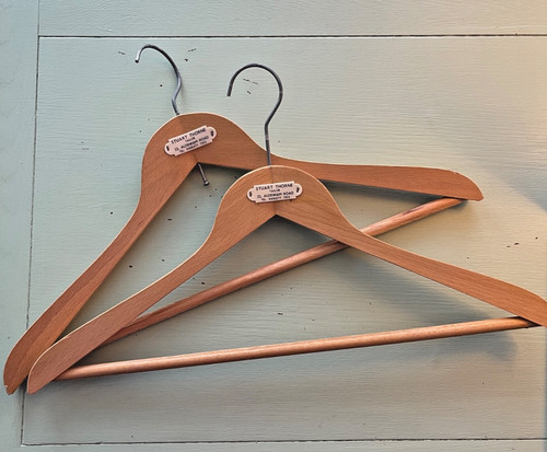 Pair vintage wooden hangers - vintage,