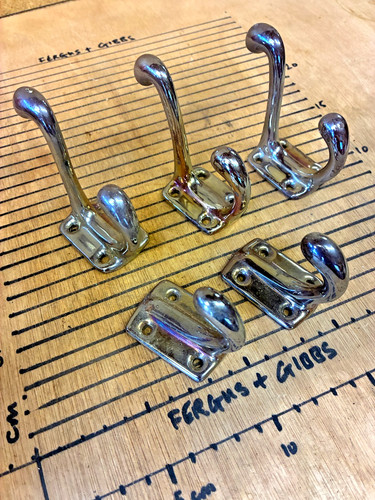 Vintage chrome coat hooks hat - vintage,