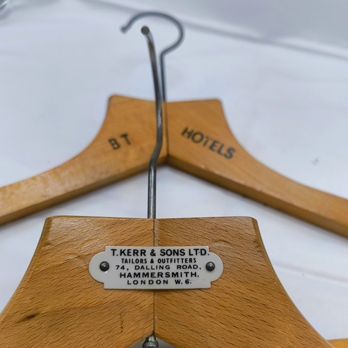 Pair vintage wood hanger t - of,