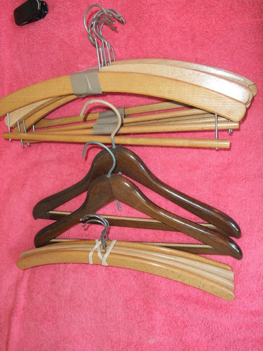 Vintage wooden hangers - vintage,
